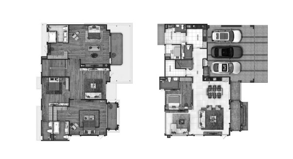 House floor plan, 4 bedrooms in Grand Bangkok Boulevard Chaengwatthana-Ratchaphruek No. 11009 (2D)