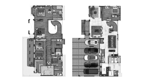 House floor plan, 5 bedrooms in Grand Bangkok Boulevard Chaengwatthana-Ratchaphruek No. 11007 (2D)